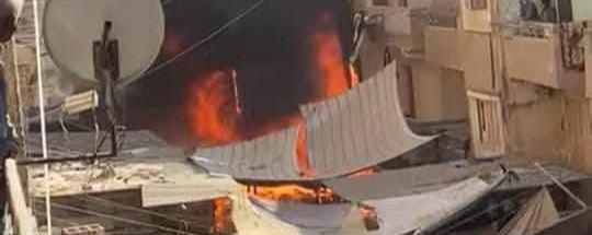 السيطرة على حريق بسوق تجاري نتج عن انفجار اسطوانة غاز بفيصل