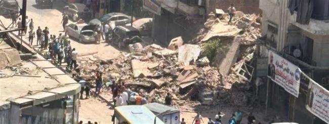 إصابة شخصين إثر انهيار عقار مكون من 3 طوابق بشبرا مصر