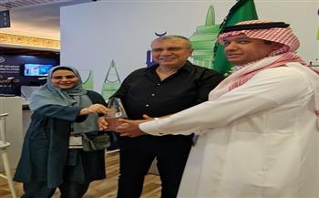 تكريم الدكتور عمرو الليثي في جناح هيئة الإذاعة والتلفزيون السعودية بمعرض اتحاد إذاعات الدول العربية 