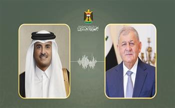 الرئيس العراقي وأمير قطر يؤكدان هاتفيًا ضرورة وقف العدوان والانتهاكات في غزة 