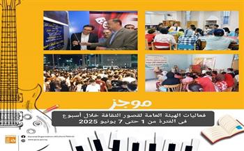 موجز فعاليات الهيئة العامة لقصور الثقافة خلال أسبوع