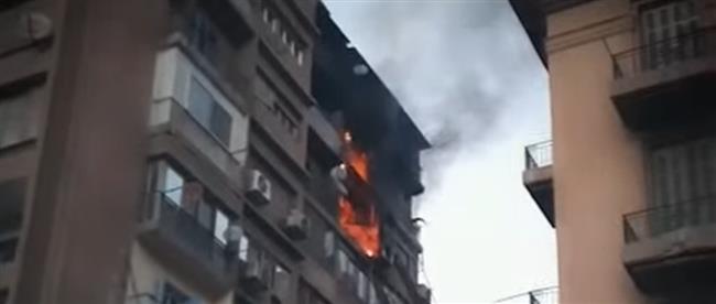 اندلاع حريق ضخم في عمارة 11 طابقًا بمدينة نصر