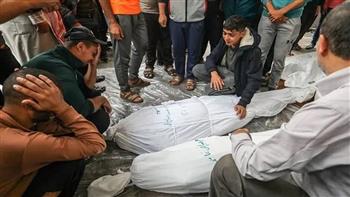 شهيدان إثر قصف الاحتلال الإسرائيلي منطقة السطر شمال خان يونس جنوبي قطاع غزة