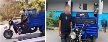  القبض على سائق تروسيكل صدم فرد مرور حاول استيقافه للاطلاع على الرخص بالجيزة