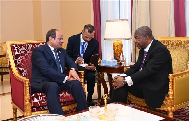 الرئيس السيسي يلتقي نظيره الأنجولي لبحث أوضاع السلم والأمن بالقارة الأفريقية