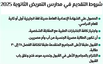 شروط التقديم بالمدارس الثانوية الفنية للتمريض 2025 - 2026.. انفوجراف