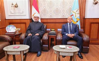 مفتي الجمهورية ومحافظ كفر الشيخ يبحثان إنشاء فرع لدار الإفتاء بالمحافظة