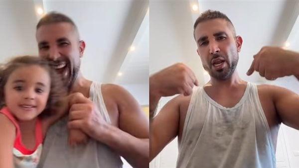 على أغنية "مكسرات"..  أحمد سعد يبتكر رقصة جديدة مع ابنته