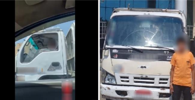 القبض على طفل يقود سيارة نقل أعلى الطريق الدائرى بالجيزة