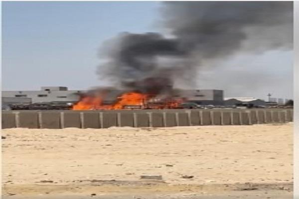 اندلاع حريق بمصنع نسكافيه وكباتشينو في المنطقة الصناعية بأكتوبر