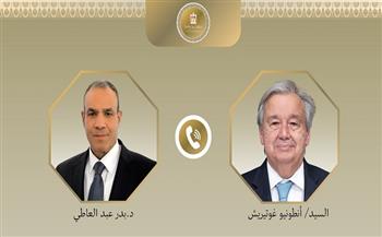 اتصال هاتفي بين وزير الخارجية والهجرة وسكرتير عام الأمم المتحدة