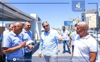 محافظ الإسكندرية يقوم بجولة ميدانية موسعة بطريق الكورنيش.. ويشدد على عدم التهاون مع أي مخالفات