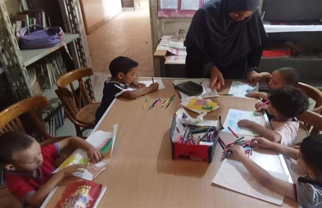 ورشة رسم للأطفال بمكتبة المنيا ضمن فعاليات وزارة الثقافة
