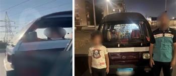 عقب تداول الفيديو.. القبض على طفل يقود سيارة في أكتوبر