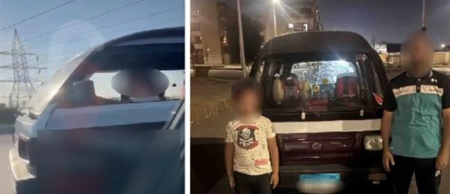 عقب تداول الفيديو.. القبض على طفل يقود سيارة في أكتوبر