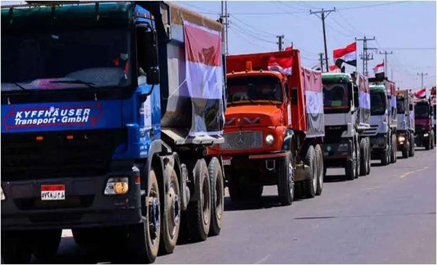 «زاد العزة».. تفاصيل انطلاق الفوج الأول من قافلة المساعدات الـ 12 إلى غزة
