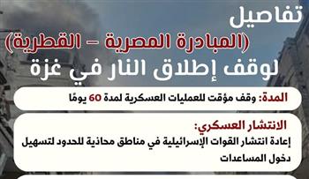 إنفوجراف.. تفاصيل المبادرة المصرية القطرية لوقف إطلاق النار فى غزة