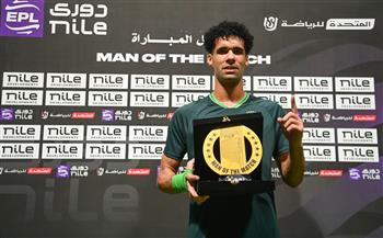 مصطفى إبراهيم رجل مباراة الاتحاد السكندري أمام البنك الأهلي 