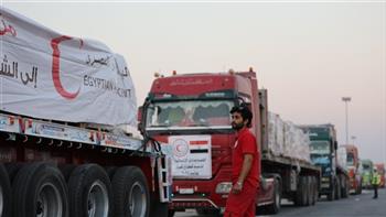 الهلال الأحمر: قافلة "زاد العزة" الـ23 تحمل 3700 طن مساعدات إغاثية عاجلة للفلسطينيين بغزة