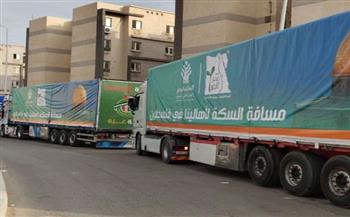 تمهيدًا لدخولها لغزة.. بدء توافد قافلة المساعدات التابعة للتحالف الوطني إلى رفح
