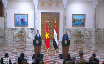 الرئيس السيسي لنظيره الفيتنامي: نثق بأن مسيرتكم ستكون حافلة بالإنجازات ونتطلع للعمل معا