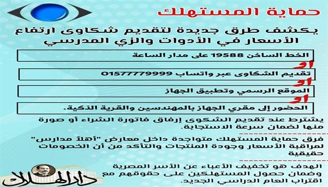 تعرف على طرق التواصل مع حماية المستهلك حال مواجهة أي مشكلة بمعارض "أهلاً مدارس"| إنفوجراف