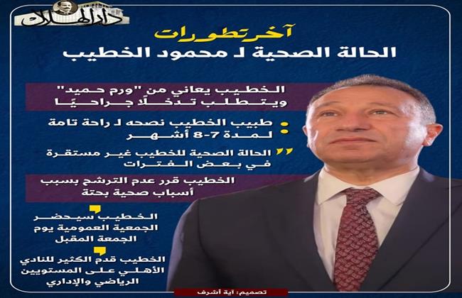 آخر تطورات الحالة الصحية لمحمود الخطيب| إنفوجراف