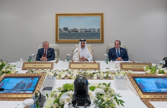 عبر الفيديو كونفرانس.. مباحثات بين الرئيس السيسي وأمير قطر وملك الأردن وماكرون وستارمر وكارني 