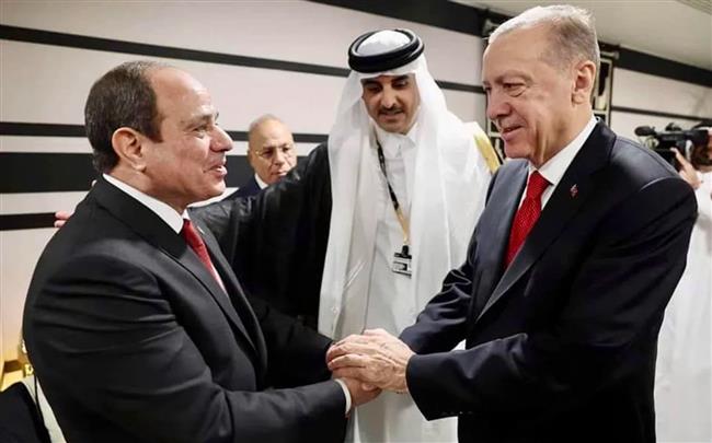 الرئيس السيسي يلتقي أردوغان.. ويؤكدان رفض سياسات إسرائيل لـ"حصار وتجويع" غزة