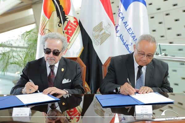 بروتوكول تعاون بين مكتبة الإسكندرية والنقابة العامة لاتحاد كتاب مصر