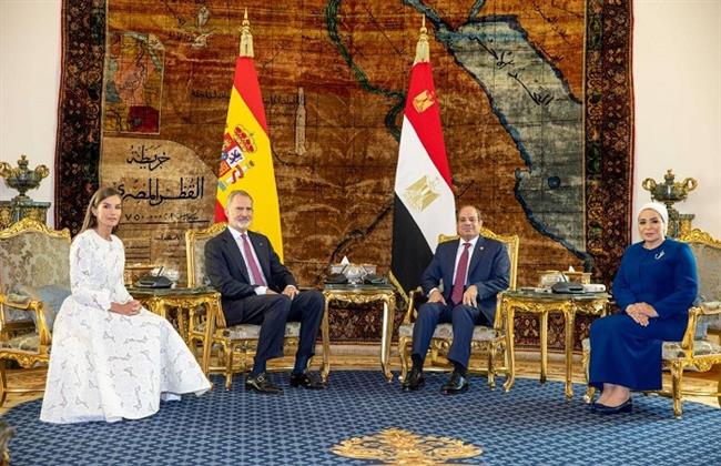 ملك وملكة إسبانيا يعربان عن فائق امتنانهما بالحفاوة التي لاقياها في مصر