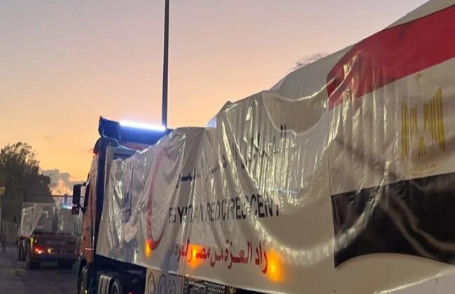 انطلاق قافلة المساعدات الإنسانية الـ40 تمهيدا لدخولها من مصر إلى قطاع غزة
