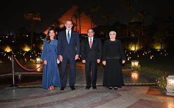 الرئيس السيسي يقيم مأدبة عشاء على شرف ملك إسبانيا بمنطقة الهرم