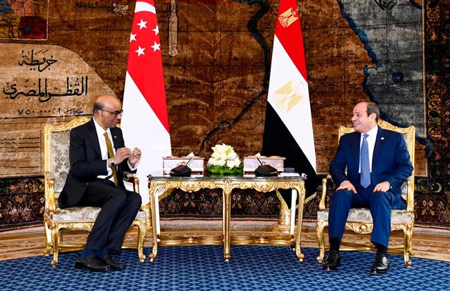 الرئيس السيسي: هناك توافق كبير مع سنغافورة حول رؤيتنا لوضع حد للكارثة الإنسانية في غزة