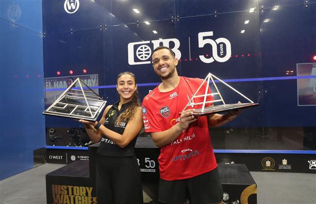 وزير الرياضة يهنئ هانيا الحمامي ومصطفى عسل بالتتويج ببطولة مصر للإسكواش