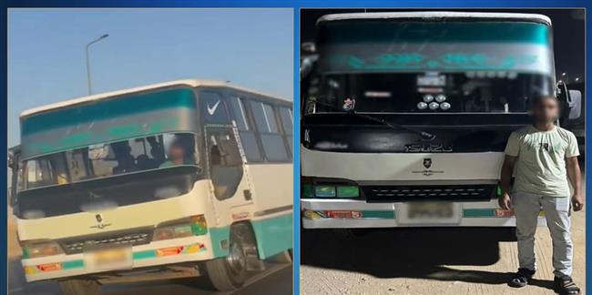 ضبط قائد أتوبيس "نقل جماعي" اصطدم بسيارة في القليوبية 