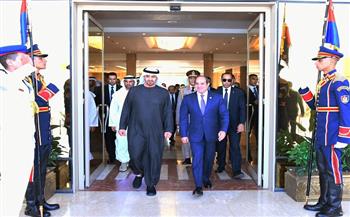 في ختام زيارة أخوية.. الرئيس السيسي يودع الشيخ محمد بن زايد بمطار القاهرة