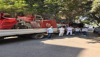محافظة الجيزة ترفع إشغالات وتعديات المحال التجارية والكافيهات