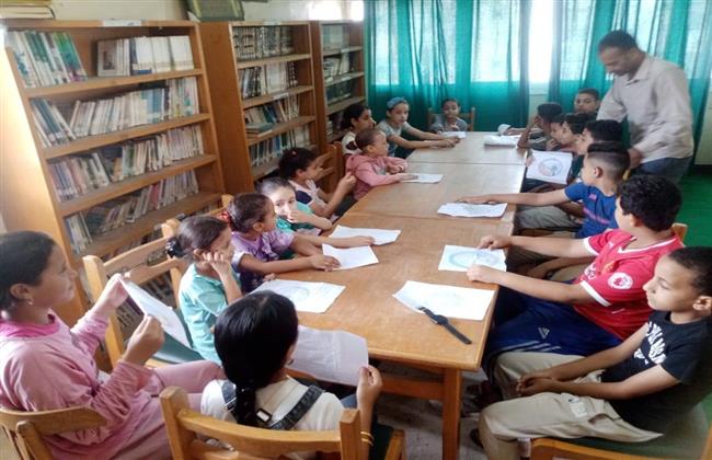 ورشة رسم وتلوين شعار محافظة البحيرة بالمكتبة الثقافية