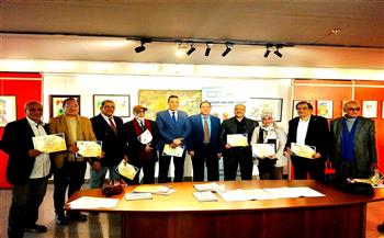 تكريم الفائزين والمشاركين في مسابقة الملتقى العربي للكاريكاتير الثامن 