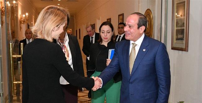 الرئيس السيسي يستقبل الممثلة العليا للشؤون الخارجية والسياسة الأمنية للاتحاد الأوروبي