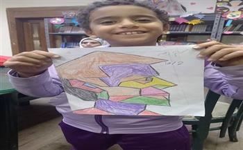 ورش فنون تشكيلية بمكتبة الشيخ زايد لتنمية قدرات الأطفال الإبداعية