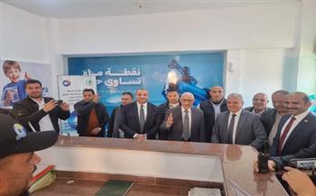 محافظ شمال سيناء ونائب رئيس الشركة القابضة يضعان حجر الأساس لتطوير محطة رافع الصرف الصحي الرئيسية بالعريش