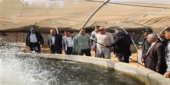 محافظ الوادي الجديد يتفقد مبادرة السلع المخفضة ومشروع الاستزراع السمكي بالداخلة