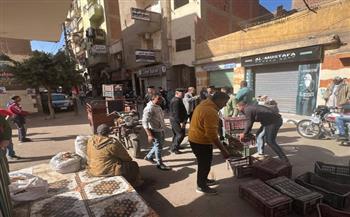 محافظ الدقهلية يتابع أعمال حملة إزالة الإشغالات بمدينة طلخا لليوم الثالث 