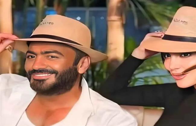 بسمة بوسيل وتامر حسني يحتفلا بالعام الجديد رفقة أبنائهما