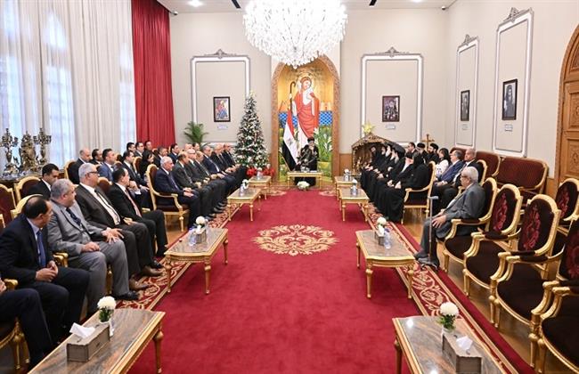 البابا تواضروس يستقبل رئيس وأعضاء مجلس القضاء الأعلى والنائب العام للتهنئة بعيد الميلاد المجيد