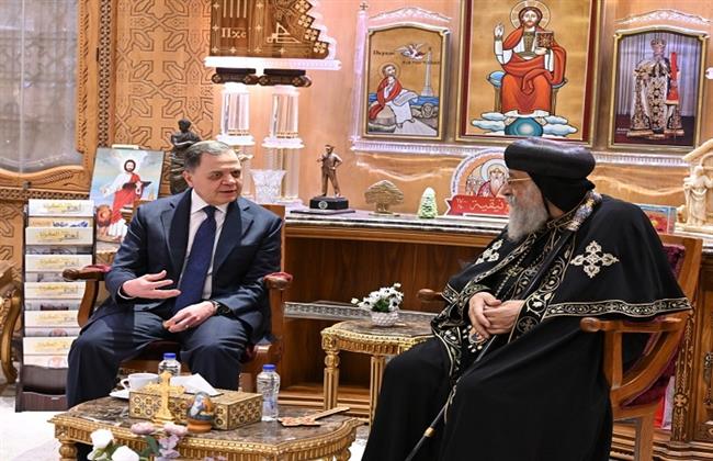 البابا تواضروس يستقبل وزير الداخلية ورئيس مجلس الشيوخ وعددًا من المسؤولين للتهنئة بعيد الميلاد المجيد