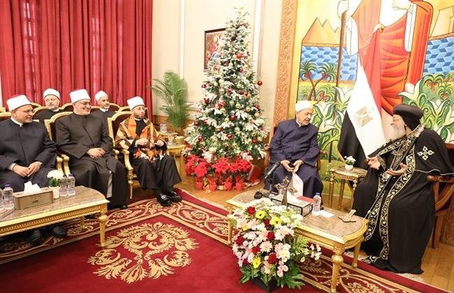 شيخ الأزهر ووزير الأوقاف والمفتي يهنئون البابا تواضروس الثاني بعيد الميلاد المجيد