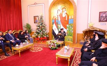 وزيرة التضامن تزور المقر البابوي بالكاتدرائية المرقسية بالعباسية وتهنئ البابا تواضروس الثاني بعيد الميلاد